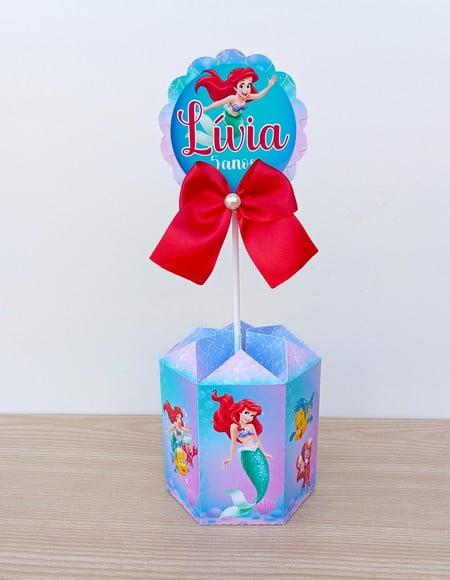 10 Centros de Mesa Ariel a Pequena Sereia Personalizados