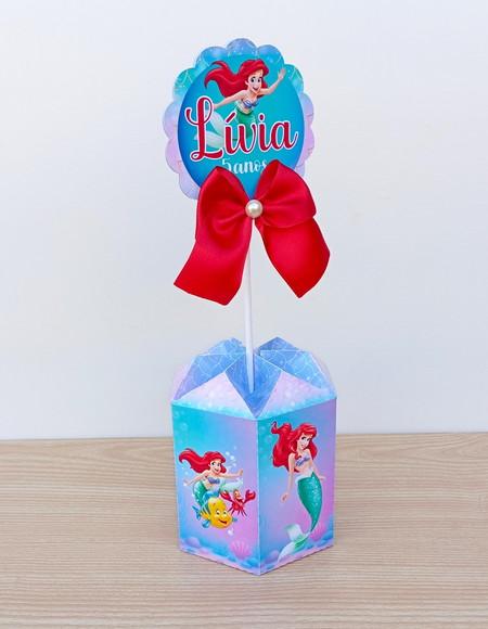 10 Centros de Mesa Ariel a Pequena Sereia Personalizados