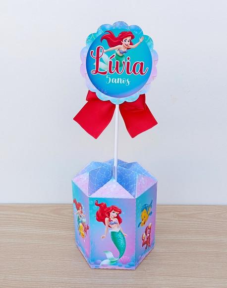 10 Centros de Mesa Ariel a Pequena Sereia Personalizados