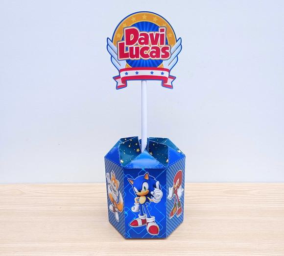12 Centros de Mesa Sonic Personalizados