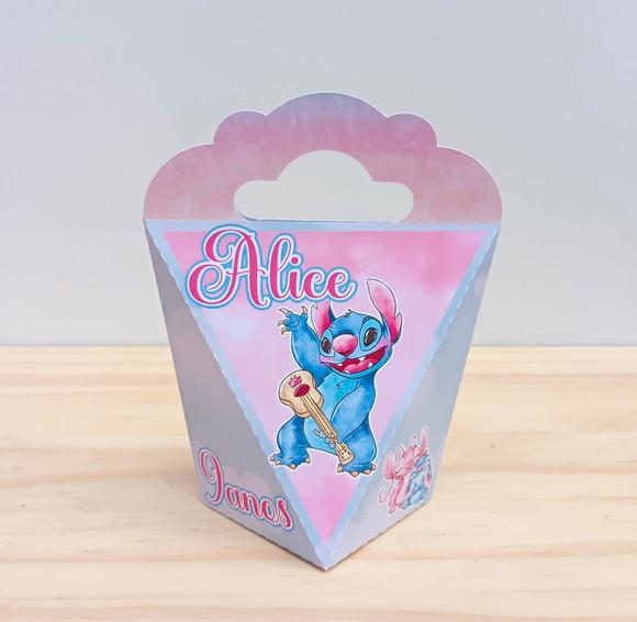 Caixa Coração Stitch e Angel Personalizado