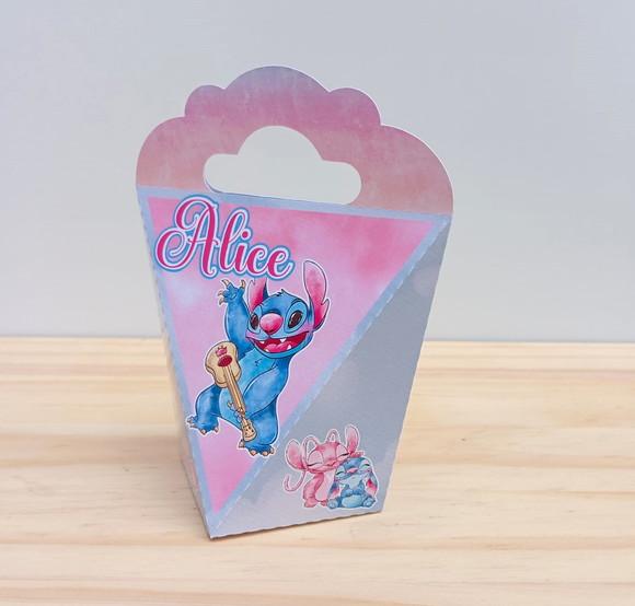 Caixa Coração Stitch e Angel Personalizado