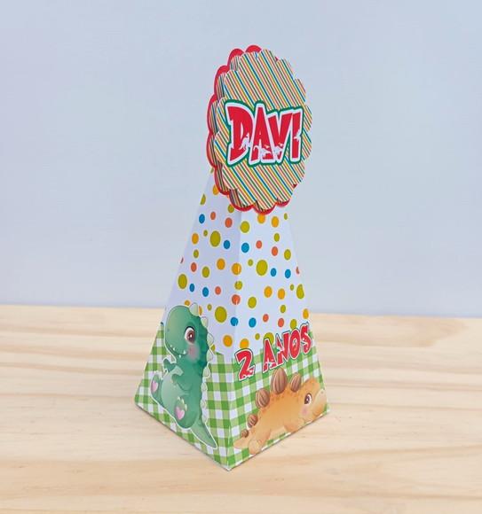 Caixa Pirâmide Dino Baby Personalizada Menino