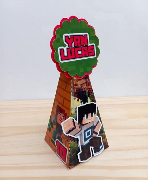 Caixa Pirâmide Minicraft Personalizada