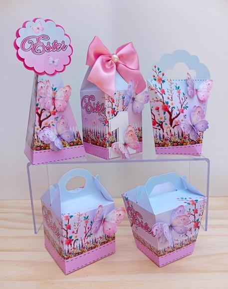 Kit 15 Caixas Jardim das Borboletas Personalizada