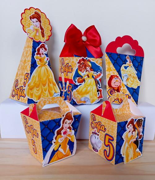 Kit 20 Caixas Personalizadas a Bela e a Fera