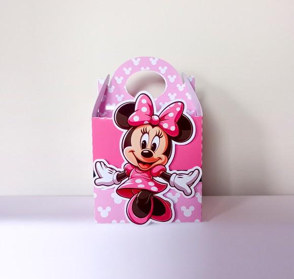 Kit 20 Caixas Personalizadas Minnie Rosa