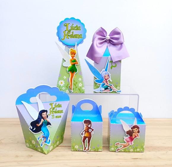 Kit 25 Caixas Disney Fadas Tinker Bell Personalizadas