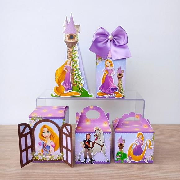 Kit 25 Caixas Enrolados Rapunzel Personalizadas
