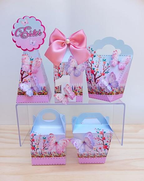 Kit 25 Caixas Jardim das Borboletas Personalizadas
