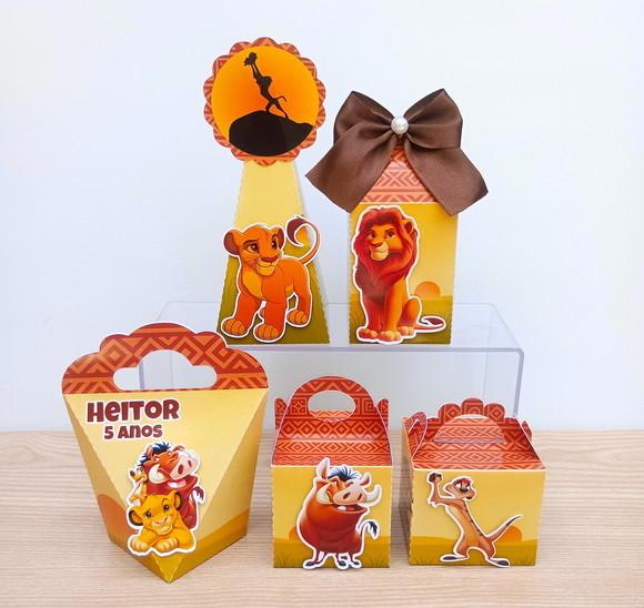 Kit 25 Caixas Rei Leão Personalizadas