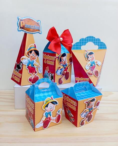 Kit 30 Caixas do Pínóquio Personalizadas