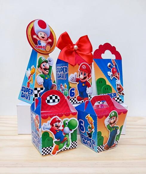 Kit 30 Caixas Personalizadas Super Mário Bros