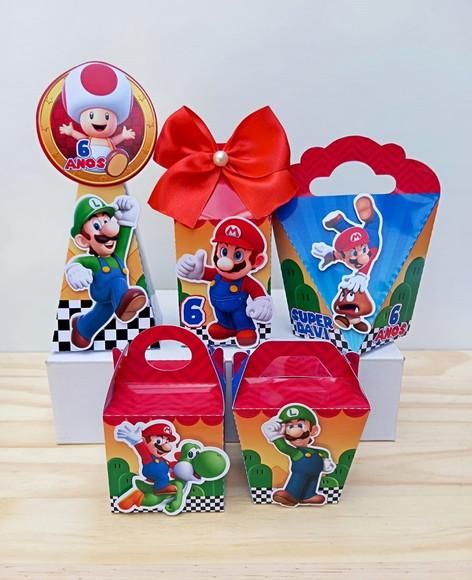 Kit 30 Caixas Personalizadas Super Mário Bros