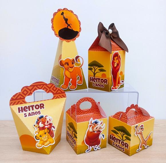 Kit 30 Caixas Rei Leão Personalizadas