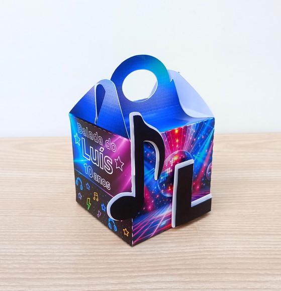 Kit 40 Caixas Balada Infantil Dj Neon Personalizadas