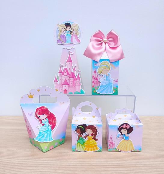 Kit 40 Caixas Princesas Disney Cute Personalizadas