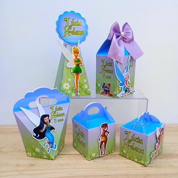 Kit 50 Caixas Disney Fadas Tinker Bell Personalizadas