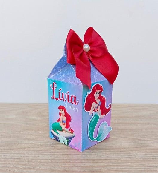 Lembrancinha Caixa Milk Ariel a Pequena Sereia Personalizada