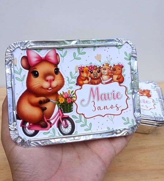Marmita Personalizada Tema Capivara- Lembrancinha Capivara