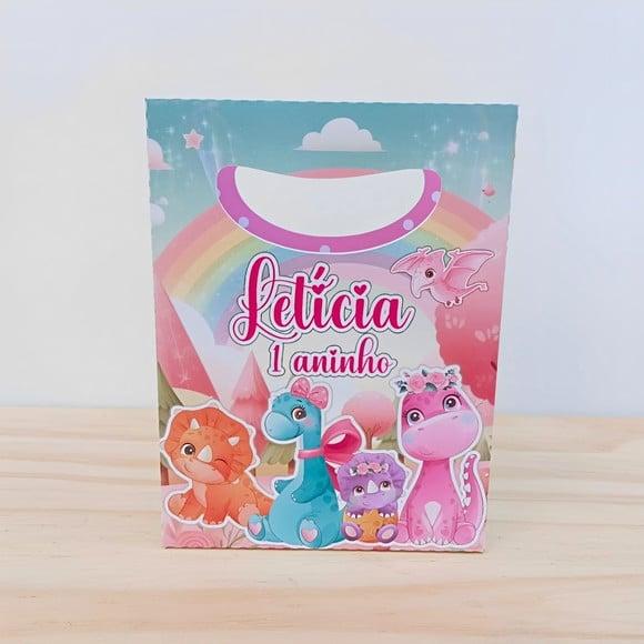 Sacolinha Personalizada Dino Baby Menina