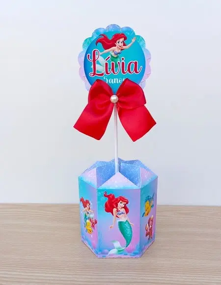 10 Centros de Mesa Ariel a Pequena Sereia Personalizados