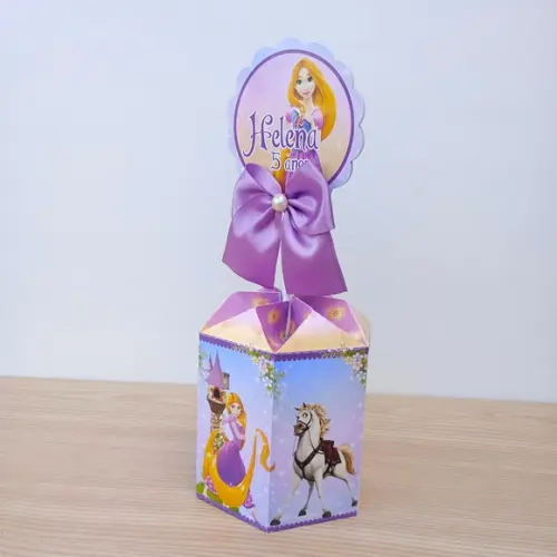 10 Centros de Mesa Enrolados Rapunzel Personalizados