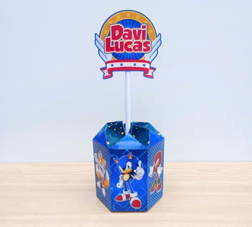 12 Centros de Mesa Sonic Personalizados
