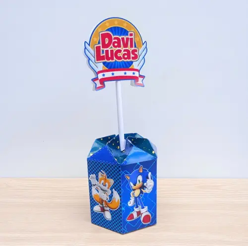 12 Centros de Mesa Sonic Personalizados