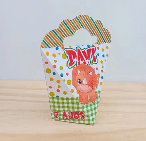 Caixa Coração Dino Baby Menino Personalizado