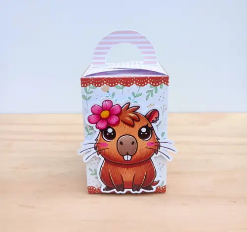Caixa Cubo Alça Tema Capivara Personalizada