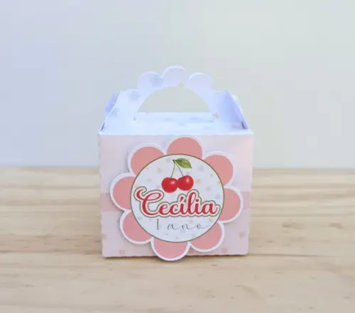 Caixa Lanchinho Cerejinha Personalizada