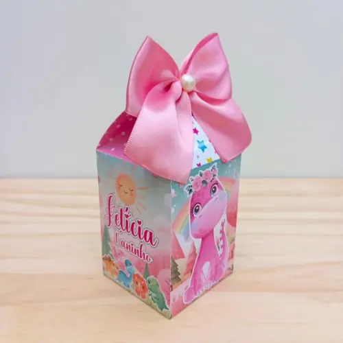 Caixa Milk Dino Baby Menina Rosa
