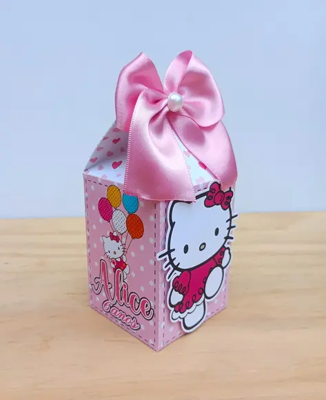Caixa Milk Hello Kitty Personalizada Menina