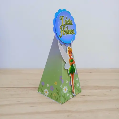Caixa Pirâmide Cone Tinkerbell Disney Fadas Personalizada