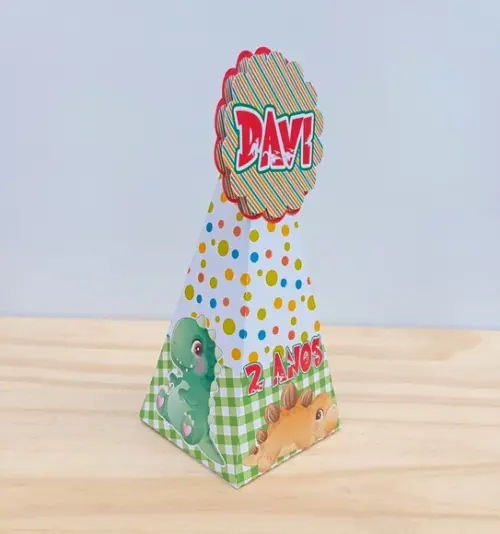 Caixa Pirâmide Dino Baby Personalizada Menino