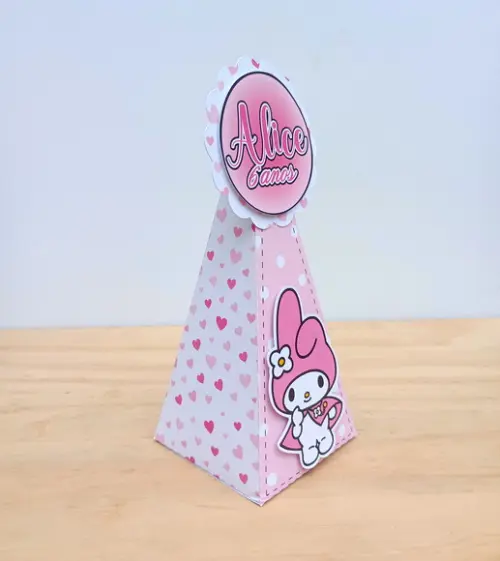 Caixa Pirâmide Hello Kitty - My Melody Personalizada