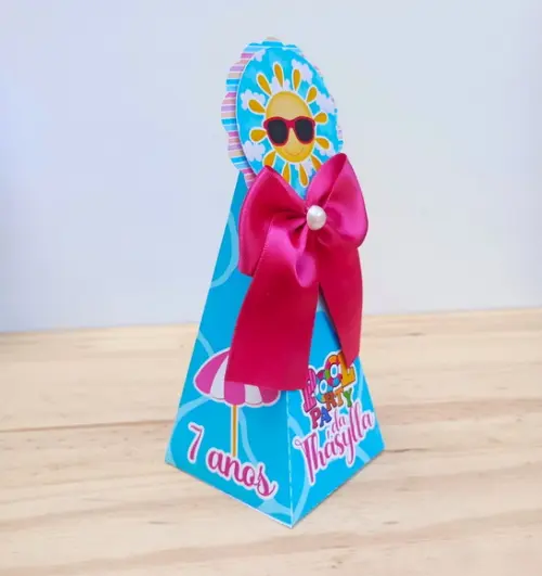Caixa Pirâmide Pool Party Personalizada Menina