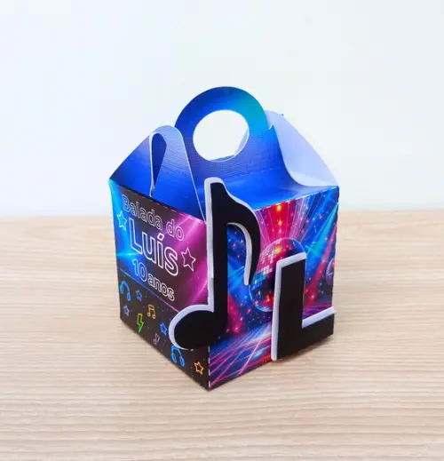Kit 15 Caixas Balada Infantil Dj Neon Menino Personalizadas
