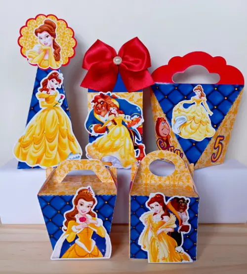 Kit 15 Caixas Personalizadas a Bela e a Fera