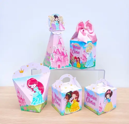Kit 15 Caixas Princesas Disney Cute Personalizadas