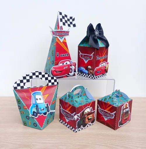 Kit 15 Caixas Relâmpago Mcqueen-disney Carros Personalizadas