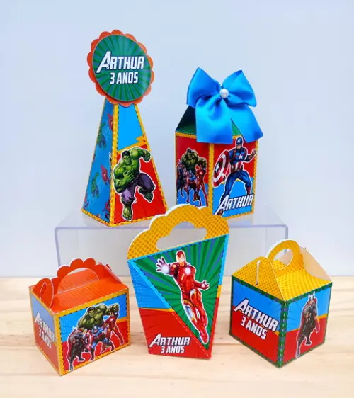 Kit 15 Caixas Vingadores Personalizada