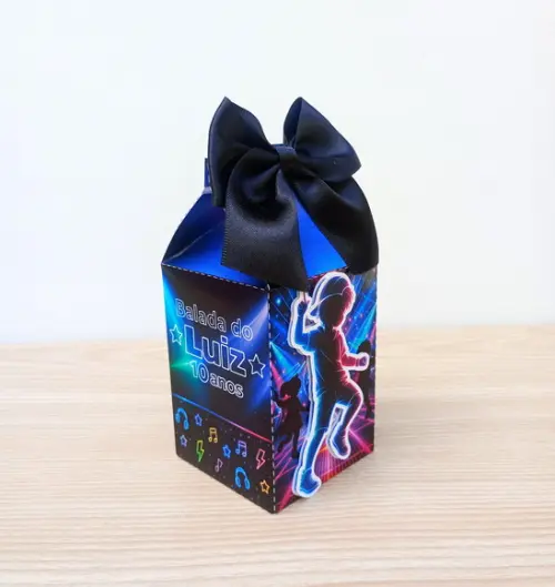 Kit 20 Caixas Balada Infantil Dj Neon Personalizadas