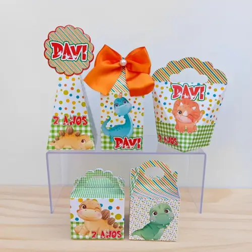Kit 20 Caixas Dino Baby Menino Personalizada