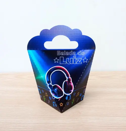 Kit 25 Caixas Balada Infantil Dj Neon Personalizadas
