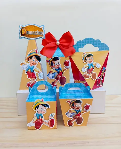 Kit 25 Caixas do Pinóquio Personalizadas