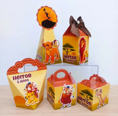 Kit 25 Caixas Rei Leão Personalizadas