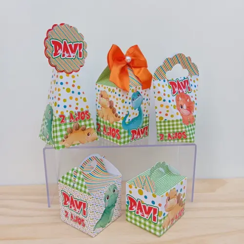Kit 30 Caixas Dino Baby Menino Personalizadas