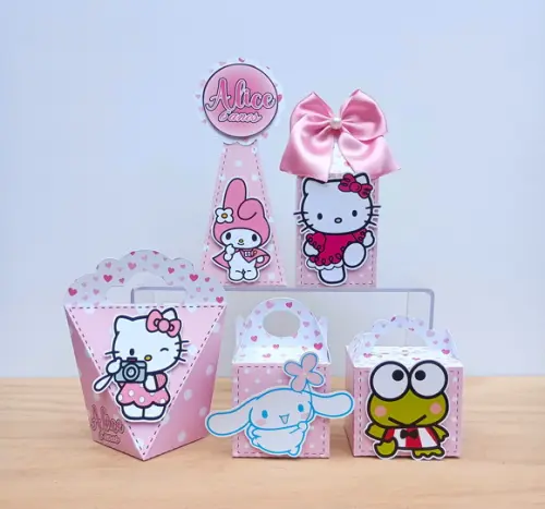 Kit 30 Caixas Hello Kitty Personalizadas